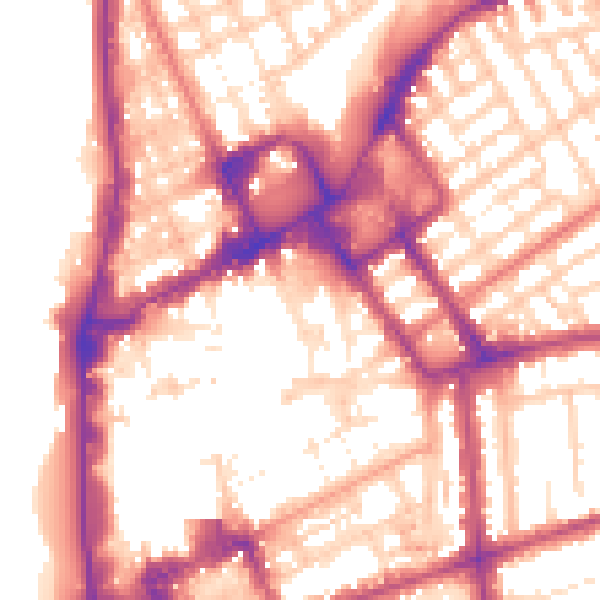 Daytime road noise heatmap for FY1 3AQ
