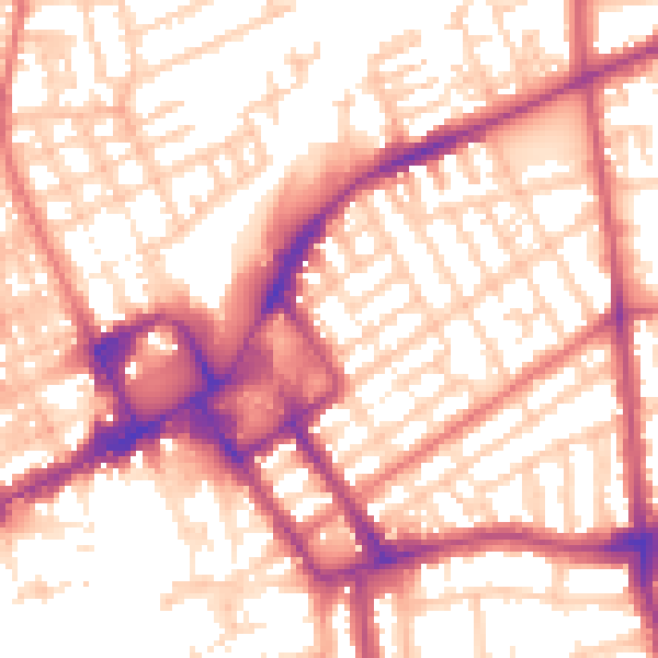 Daytime road noise heatmap for FY1 3BH