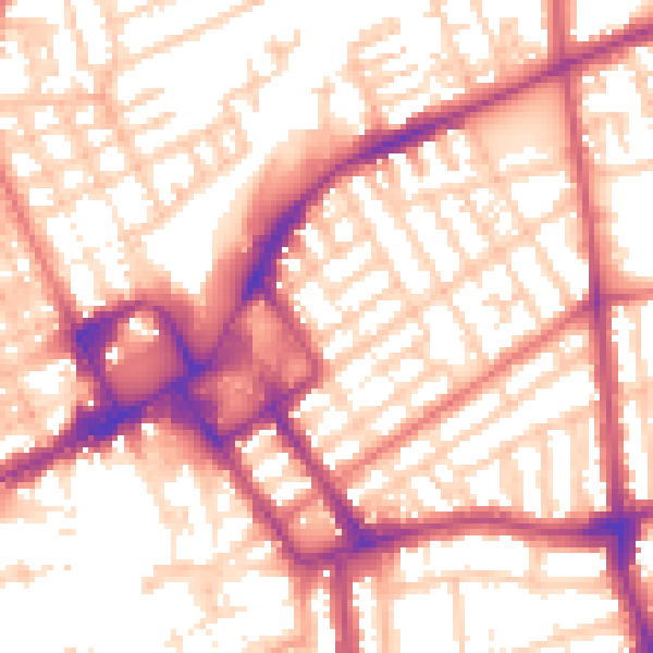 Daytime road noise heatmap for FY1 3BJ