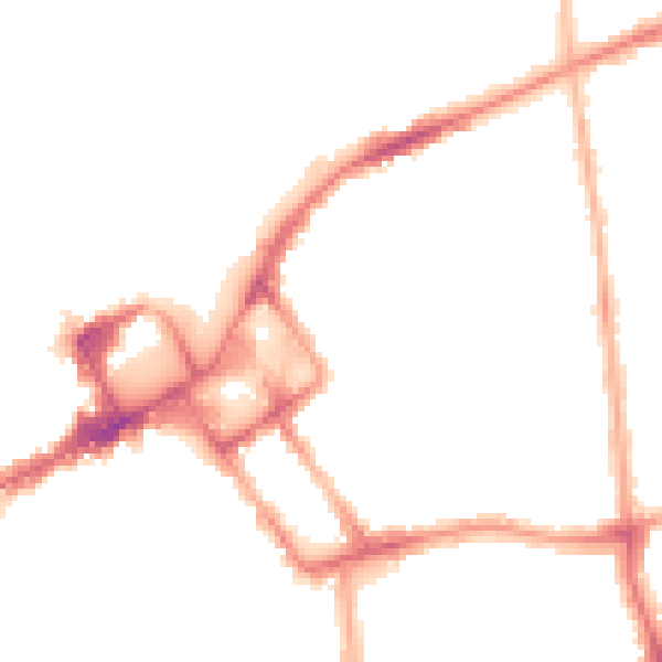 Night-time road noise heatmap for FY1 3BJ