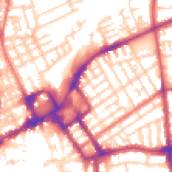 Daytime road noise heatmap for FY1 3BQ