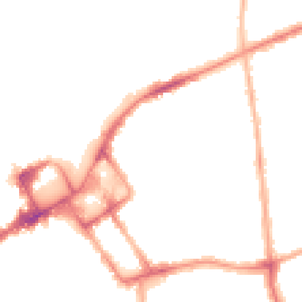 Night-time road noise heatmap for FY1 3HS