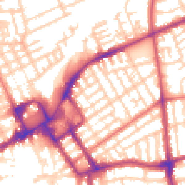 Daytime road noise heatmap for FY1 3JN