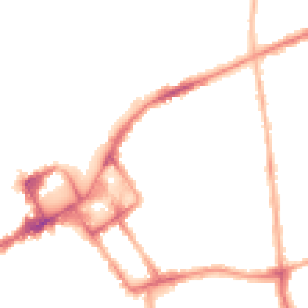 Night-time road noise heatmap for FY1 3JN