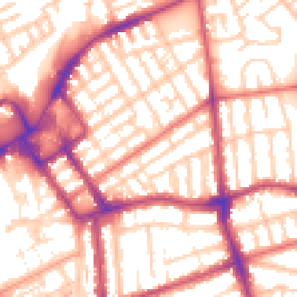 Daytime road noise heatmap for FY1 3NE