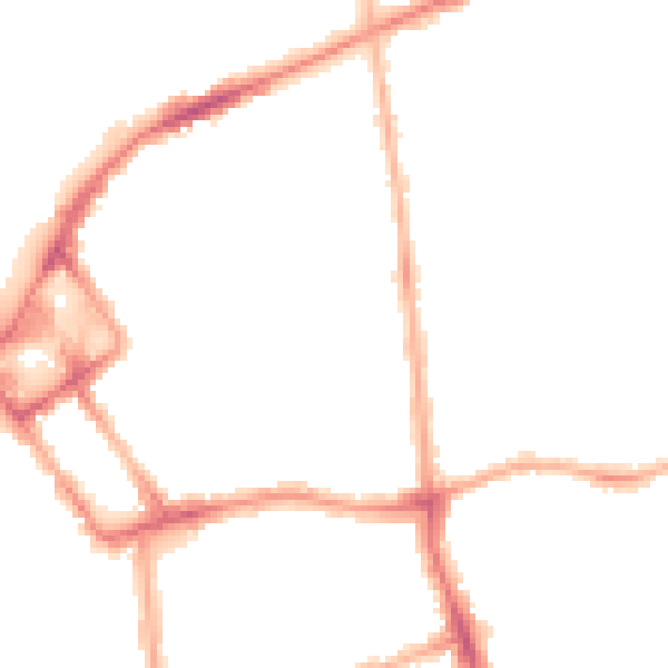 Night-time road noise heatmap for FY1 3NG