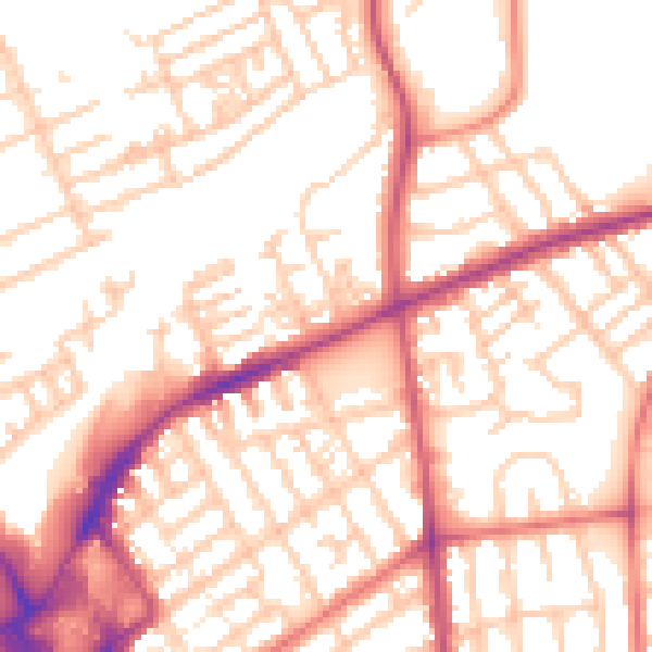 Daytime road noise heatmap for FY1 3NS