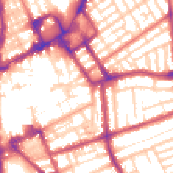 Daytime road noise heatmap for FY1 3NX