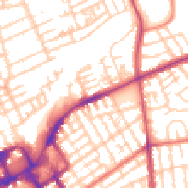 Daytime road noise heatmap for FY1 3QX