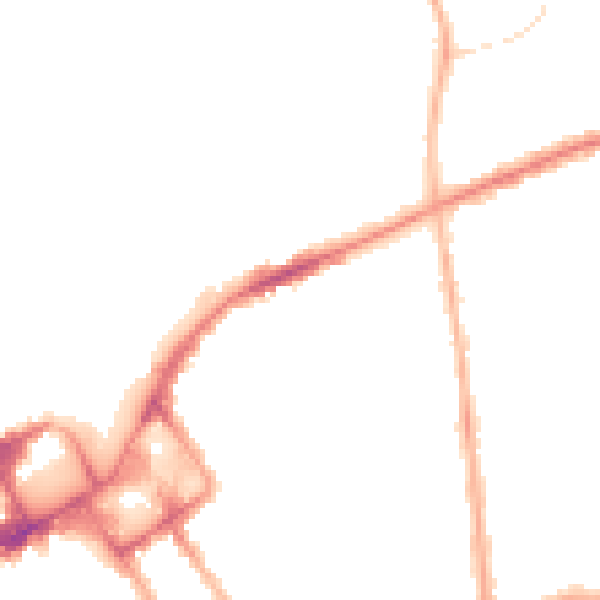 Night-time road noise heatmap for FY1 3RQ