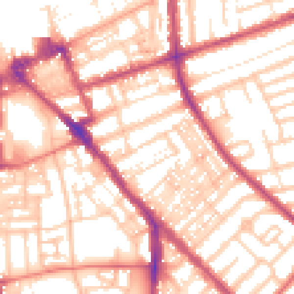 Daytime road noise heatmap for FY1 4AA