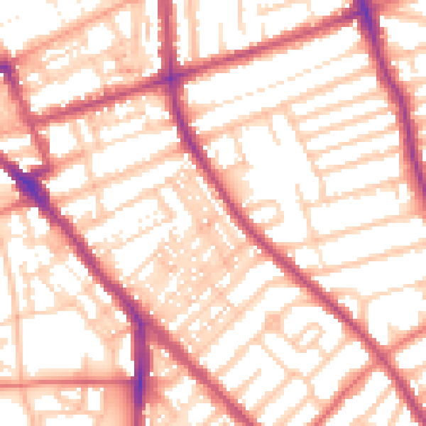 Daytime road noise heatmap for FY1 4AE