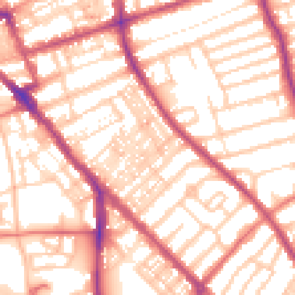 Daytime road noise heatmap for FY1 4AJ