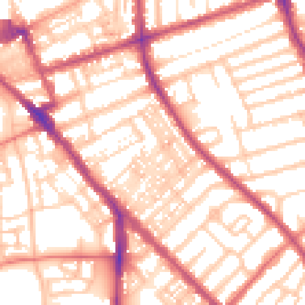 Daytime road noise heatmap for FY1 4AN