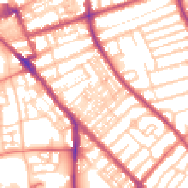 Daytime road noise heatmap for FY1 4AW