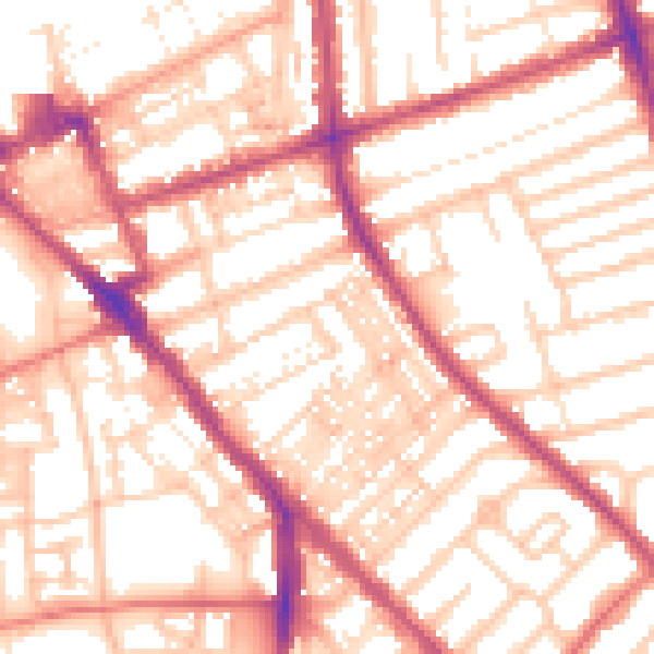 Daytime road noise heatmap for FY1 4BD