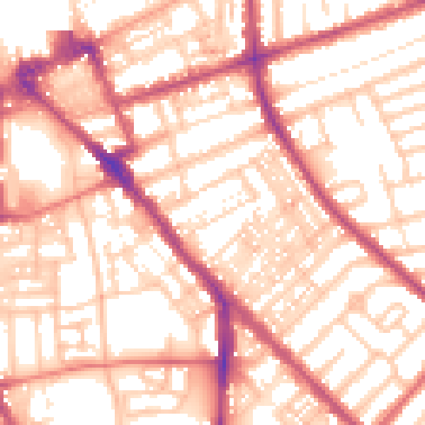 Daytime road noise heatmap for FY1 4BE
