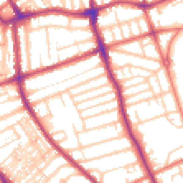 Daytime road noise heatmap for FY1 4DZ