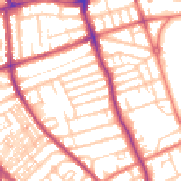 Daytime road noise heatmap for FY1 4ED