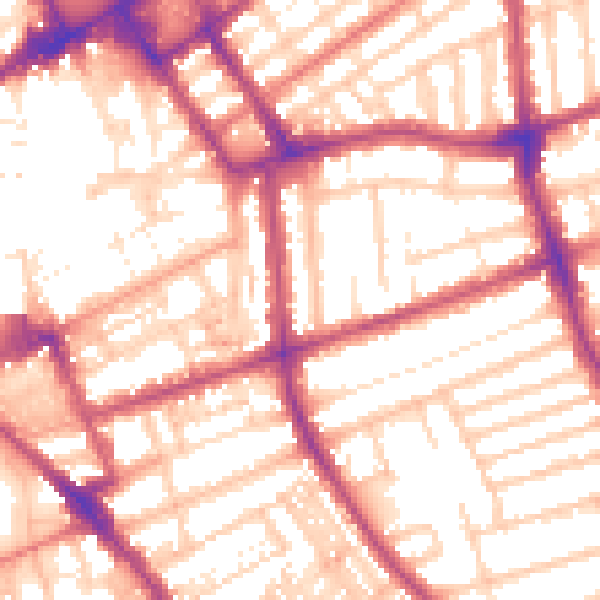 Daytime road noise heatmap for FY1 4EW
