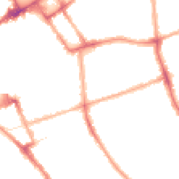 Night-time road noise heatmap for FY1 4EW