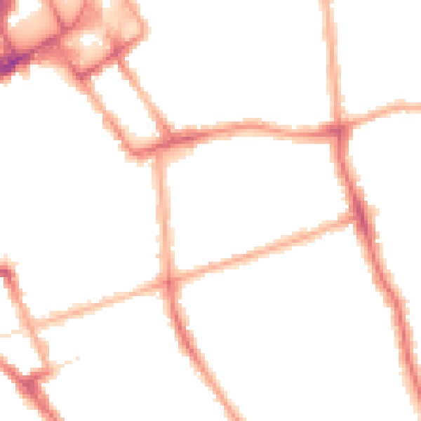 Night-time road noise heatmap for FY1 4HA