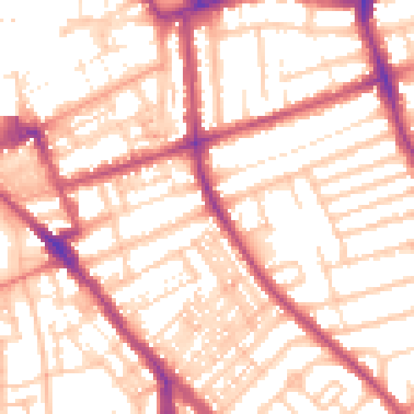 Daytime road noise heatmap for FY1 4JL