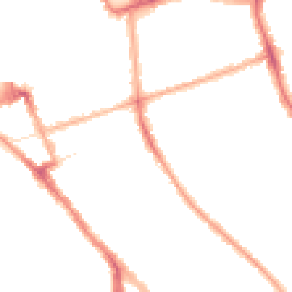 Night-time road noise heatmap for FY1 4JL