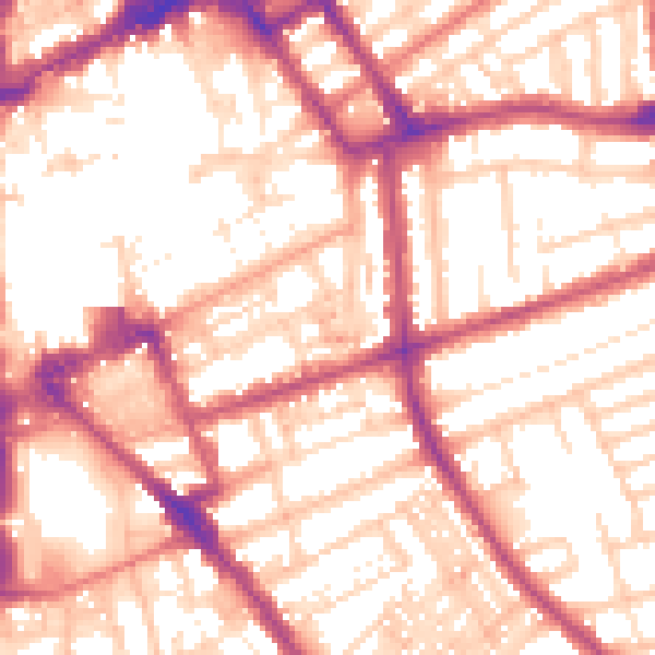 Daytime road noise heatmap for FY1 4PJ