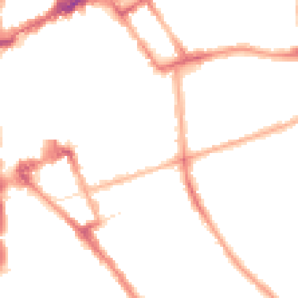 Night-time road noise heatmap for FY1 4PJ
