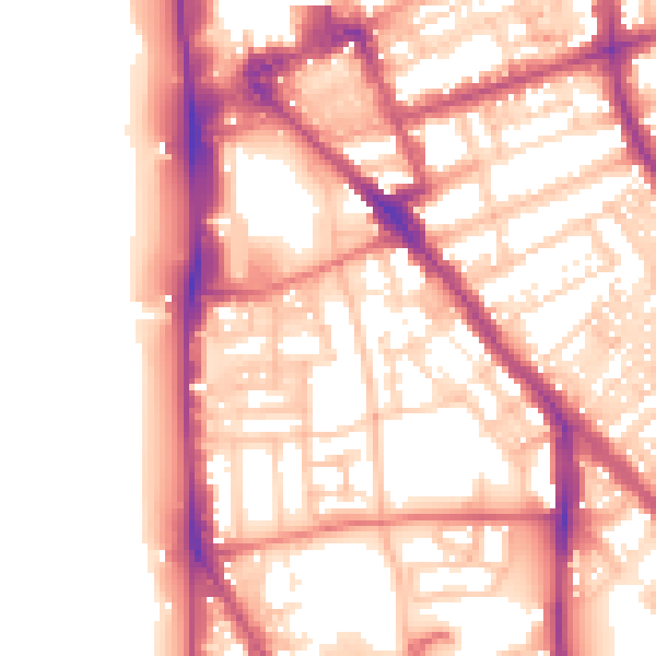 Daytime road noise heatmap for FY1 5AJ