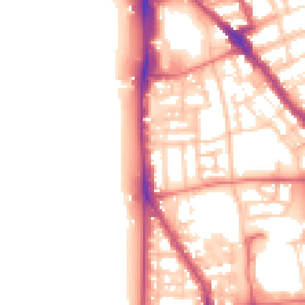 Daytime road noise heatmap for FY1 5BJ