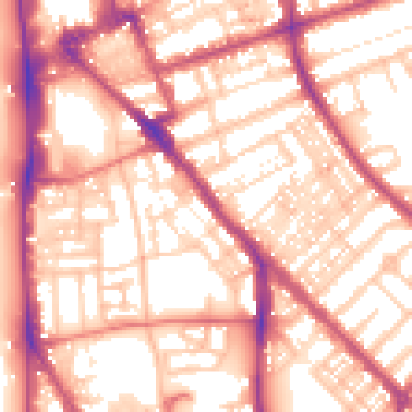 Daytime road noise heatmap for FY1 5EE