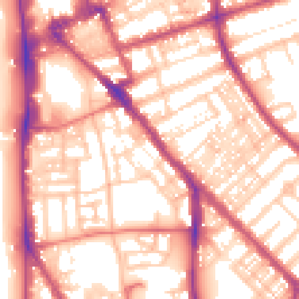 Daytime road noise heatmap for FY1 5EG