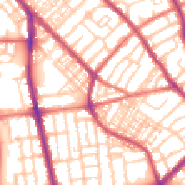 Daytime road noise heatmap for FY1 5LZ