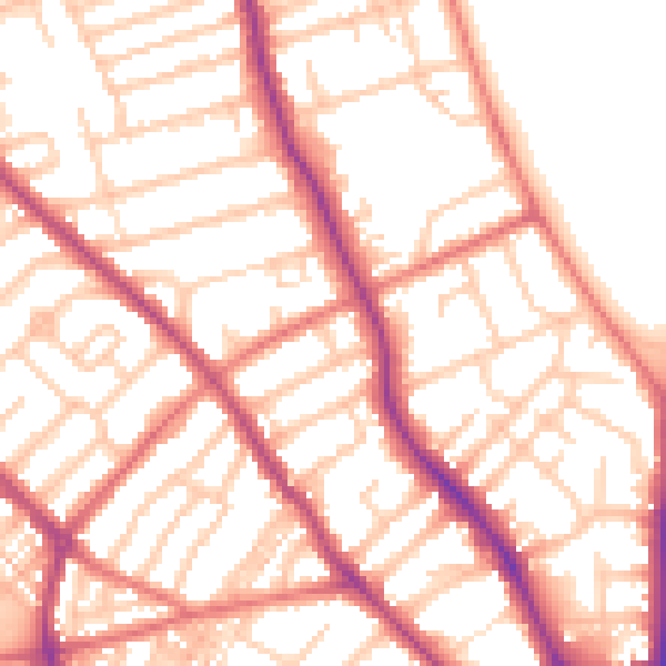 Daytime road noise heatmap for FY1 5QZ