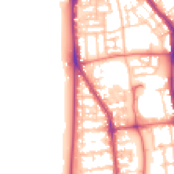 Daytime road noise heatmap for FY1 6DU