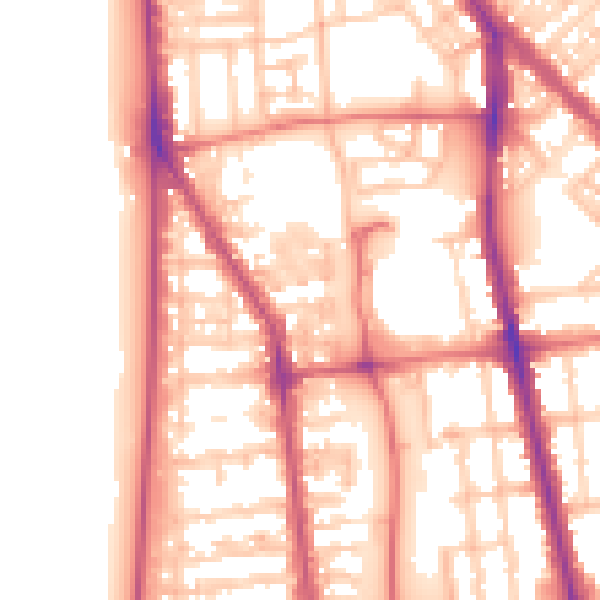 Daytime road noise heatmap for FY1 6EF