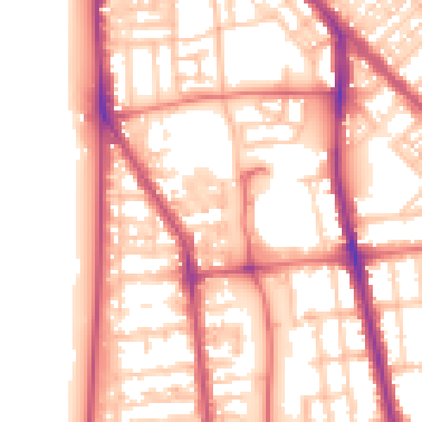 Daytime road noise heatmap for FY1 6EG