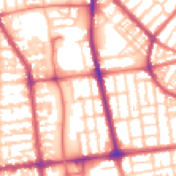 Daytime road noise heatmap for FY1 6JP