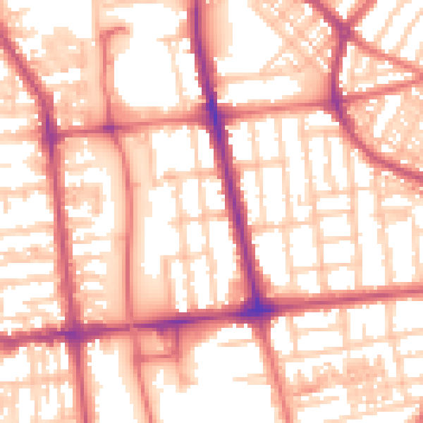 Daytime road noise heatmap for FY1 6JU