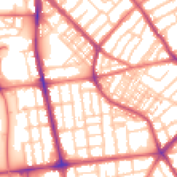 Daytime road noise heatmap for FY1 6LX