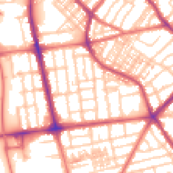 Daytime road noise heatmap for FY1 6NB