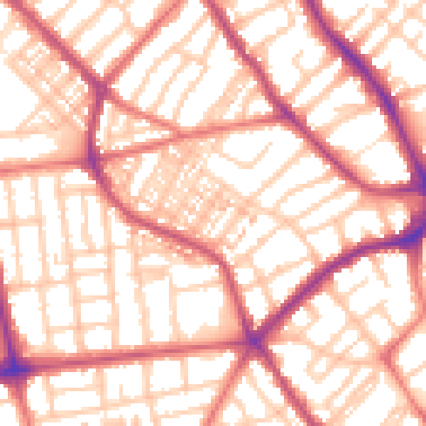 Daytime road noise heatmap for FY1 6QA