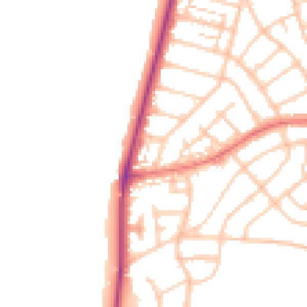 Daytime road noise heatmap for FY2 9HQ