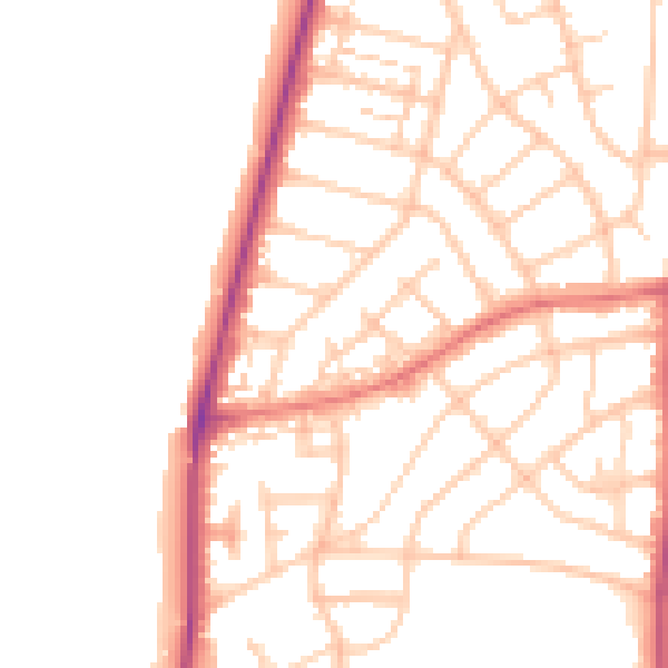 Daytime road noise heatmap for FY2 9JQ