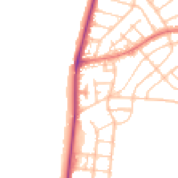 Daytime road noise heatmap for FY2 9JT