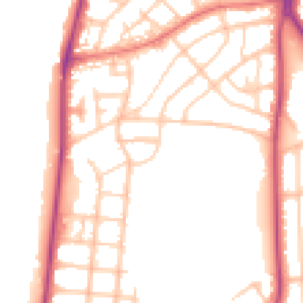 Daytime road noise heatmap for FY2 9LQ