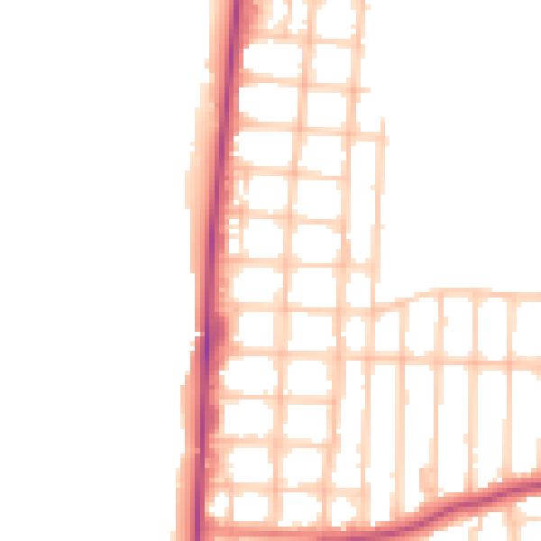 Daytime road noise heatmap for FY2 9QX