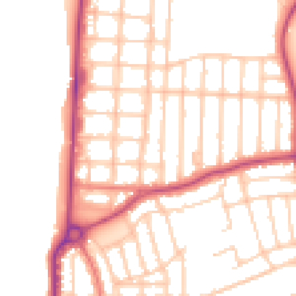 Daytime road noise heatmap for FY2 9SZ